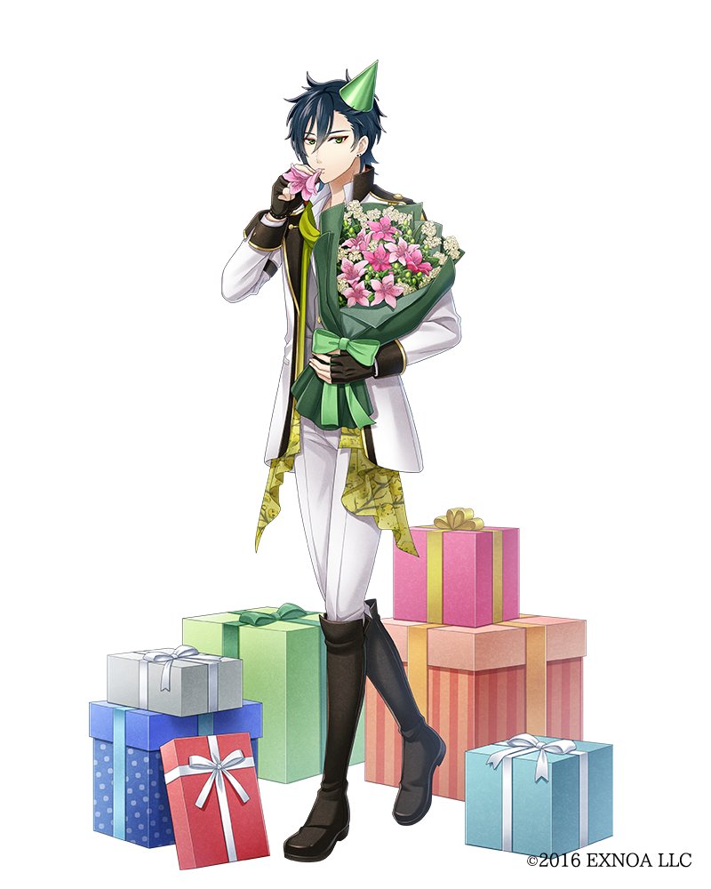 BunAl_PR's tweet photo. 【誕生日記念召装　志賀直哉】
開催中の誕生日記念召装で登場する、花の贈り物異装を公開いたします。
#文アル https://t.co/WtPhu7SzGH