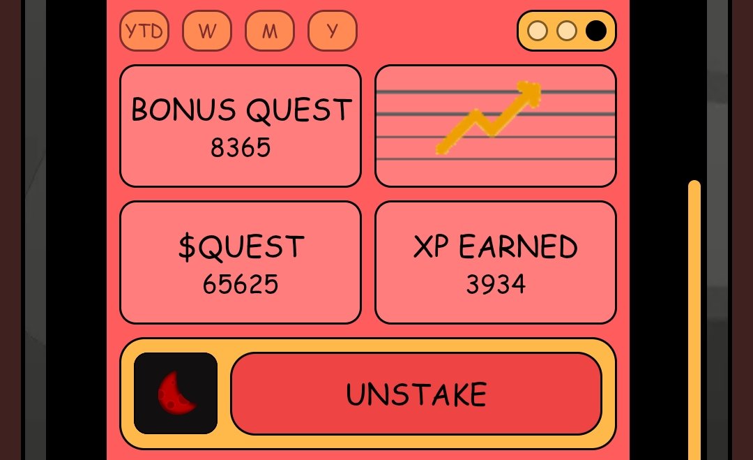 ononono18th1's tweet photo. I have earned nearly 100K in $QUEST in total through staking so far.
Of course, I will continue to support this fair project. https://t.co/r1ke0oiF0h