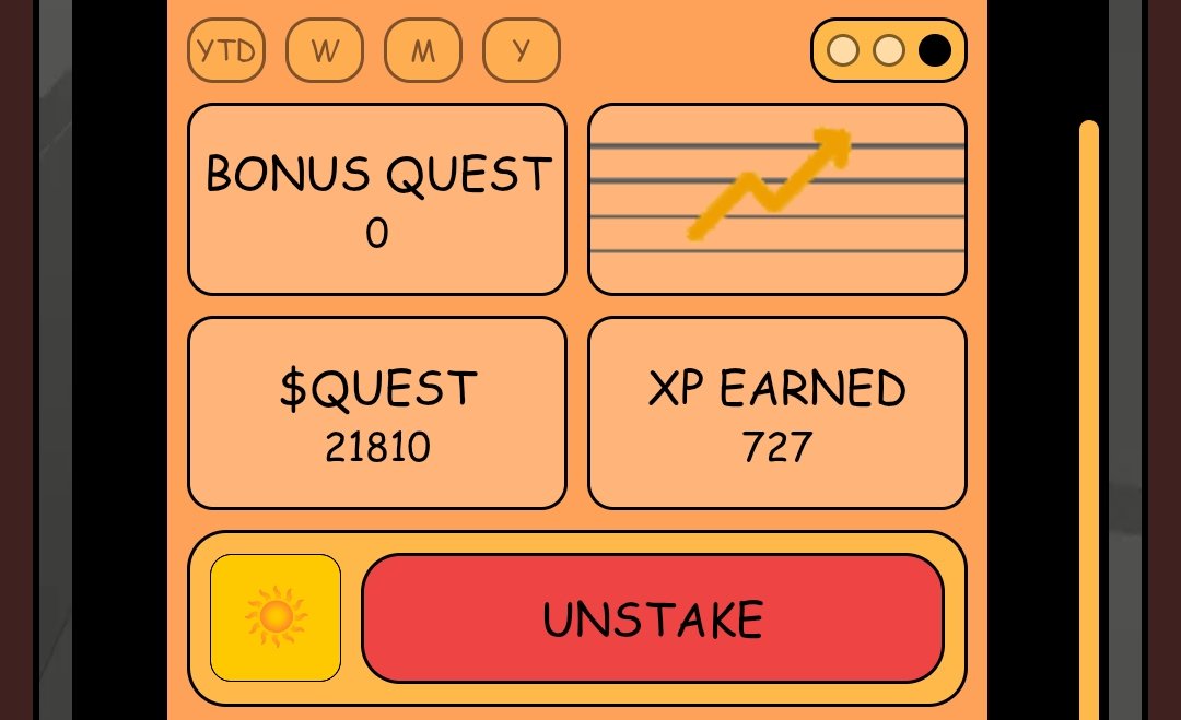 ononono18th1's tweet photo. I have earned nearly 100K in $QUEST in total through staking so far.
Of course, I will continue to support this fair project. https://t.co/r1ke0oiF0h