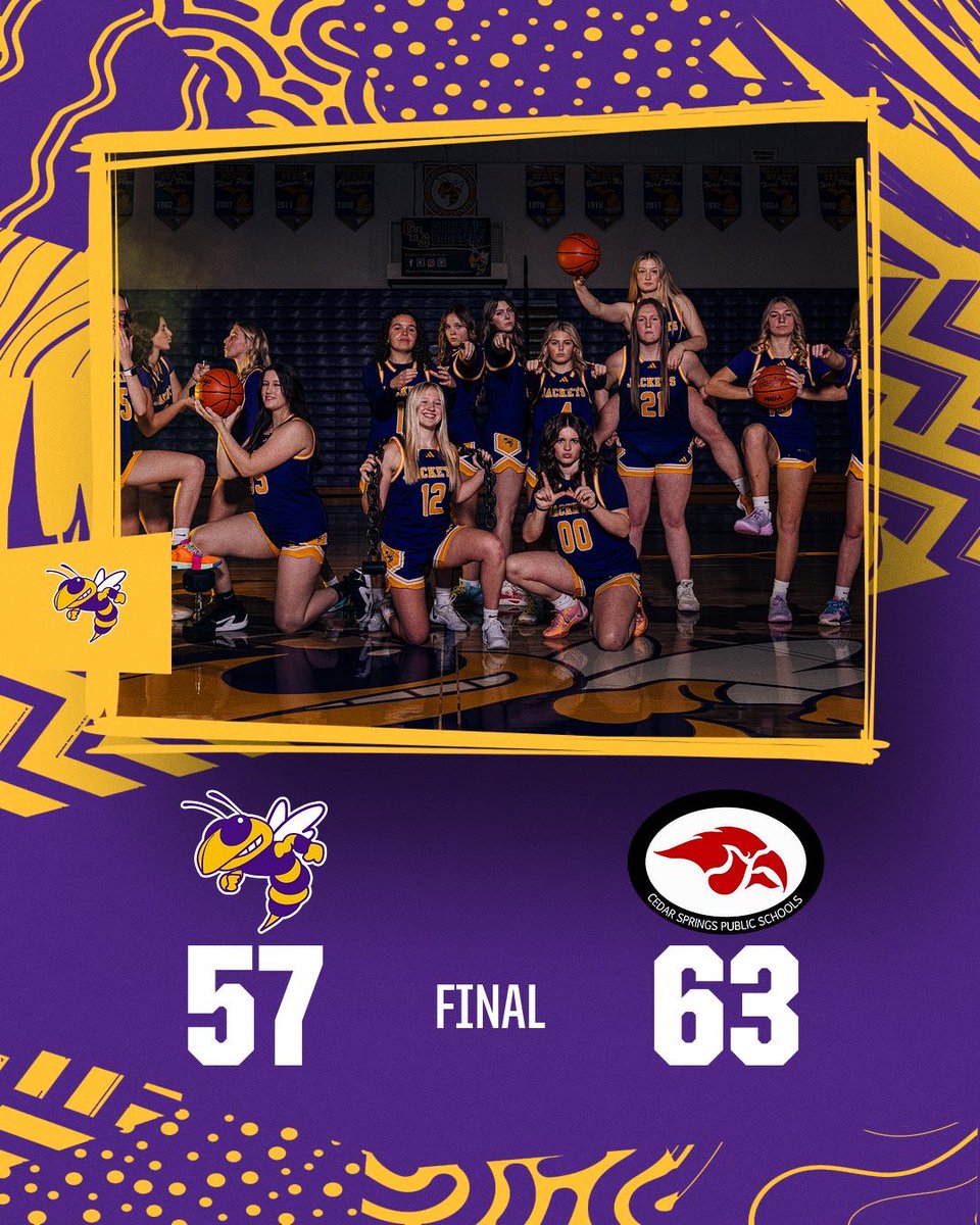 Greenville - 57
Cedar Springs - 63

Battled tonight versus Cedar Spring but came up short. One last non conference game next Tuesday @ Ionia.

Bri Russell paced the Jackets with 16 points.
Alix Court with 12 points.
Sophie Clevenger &amp; Lauren Russell chipped in 7 each. 

#WeWill