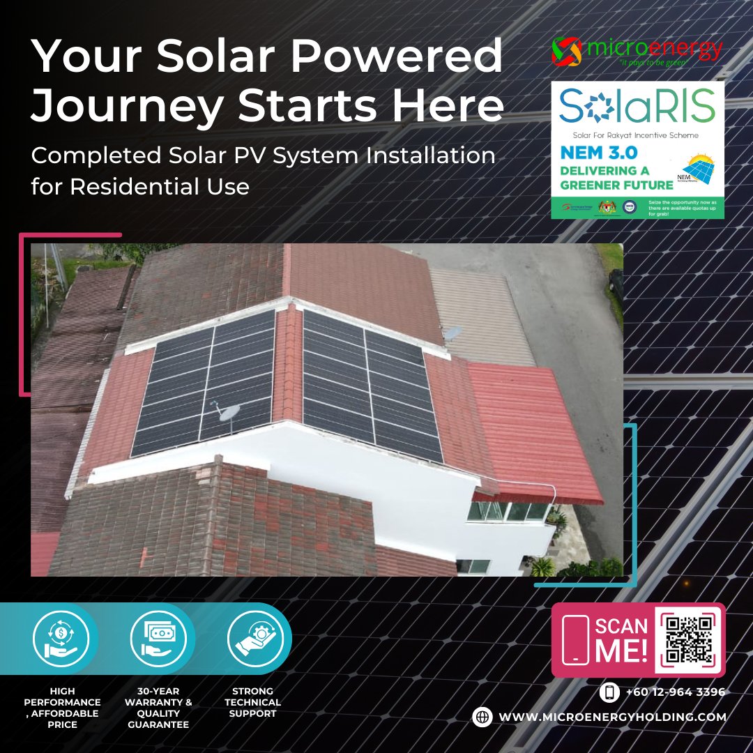 microenergymsia's tweet photo. Pay Less, Use More! Save Up to 95% on Your Electricity Bill with Solar! ☀️

💡Completed solar PV installation project.

📍 Location: Melaka.
⚡️ System Size: 12kwp.

#SaveElectricity #SolarMalaysia #GreenEnergy #MicroEnergy https://t.co/dJDzOaLhR6