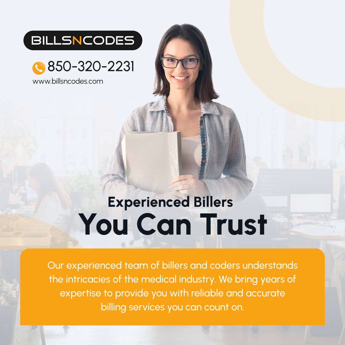 billsncodes's tweet photo. Let our proficient team take the burden of billing off your shoulders. Contact us for trustworthy billing solutions today! 

#AustinTX #MedicalBilling #TrustedAdvisor https://t.co/QBkI5nCSfn