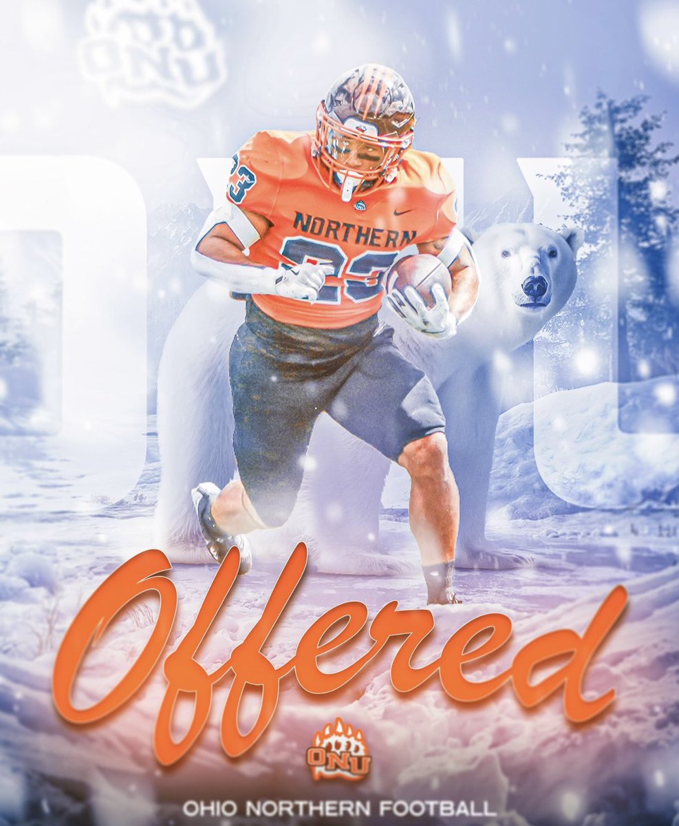 #AGTG After a great conversation with <a href="/CoachVThomas/">Von Thomas</a> blessed to receive an OFFER at Ohio Northern University 🙏🏻 <a href="/coachpannucci/">Coach Pannucci</a> <a href="/DwaneRobinson4Q/">Coach Dwane Robinson</a> <a href="/coachraymond321/">Coach Chad Raymond</a> <a href="/Caeleb_W/">Coach Caeleb Washington</a> <a href="/MHSdogsfootball/">Melbourne High School Football</a> <a href="/BrettBlack33/">BRETT BLACK</a> <a href="/ExpoRecruits/">Expo Recruits</a> <a href="/PrepRedzoneFL/">Prep Redzone Florida</a> @On3Recruits <a href="/recruitbrevard/">Recruit Brevard</a> <a href="/2liveBrevard/">Brevard Football 2Live</a>