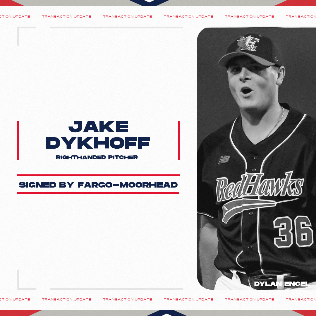 February 17 Transaction: <a href="/FMRedHawks/">Fargo-Moorhead RedHawks</a> signed RHP Jake Dykhoff (@jakedykhoff).

The @umcbaseball was outstanding out of the bullpen for Fargo-Moorhead in 2024, leading the squad with 42 appearances and registering a 2.21 ERA in 57 innings of work.

baseball.pointstreak.com/player.html?pl…