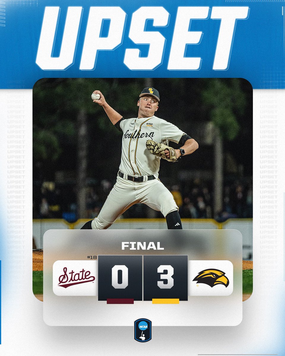 NCAA Baseball (@ncaabaseball) on Twitter photo SOUTHERN MISS DID THEIR THING! π€©
<a href="/SouthernMissBSB/">Southern Miss Baseball</a> takes down #18 Mississippi State!
#NCAABaseball SOUTHERN MISS DID THEIR THING! π€©
<a href="/SouthernMissBSB/">Southern Miss Baseball</a> takes down #18 Mississippi State!
#NCAABaseball