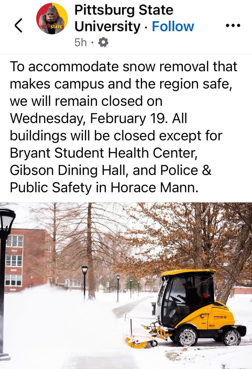 Campus will be closed again on Wednesday, February 19th and so our Community Hours in the Plaster Center will be on hold again as well. See you soon. 😎