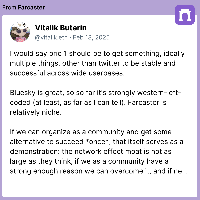 Farcaster is relatively niche