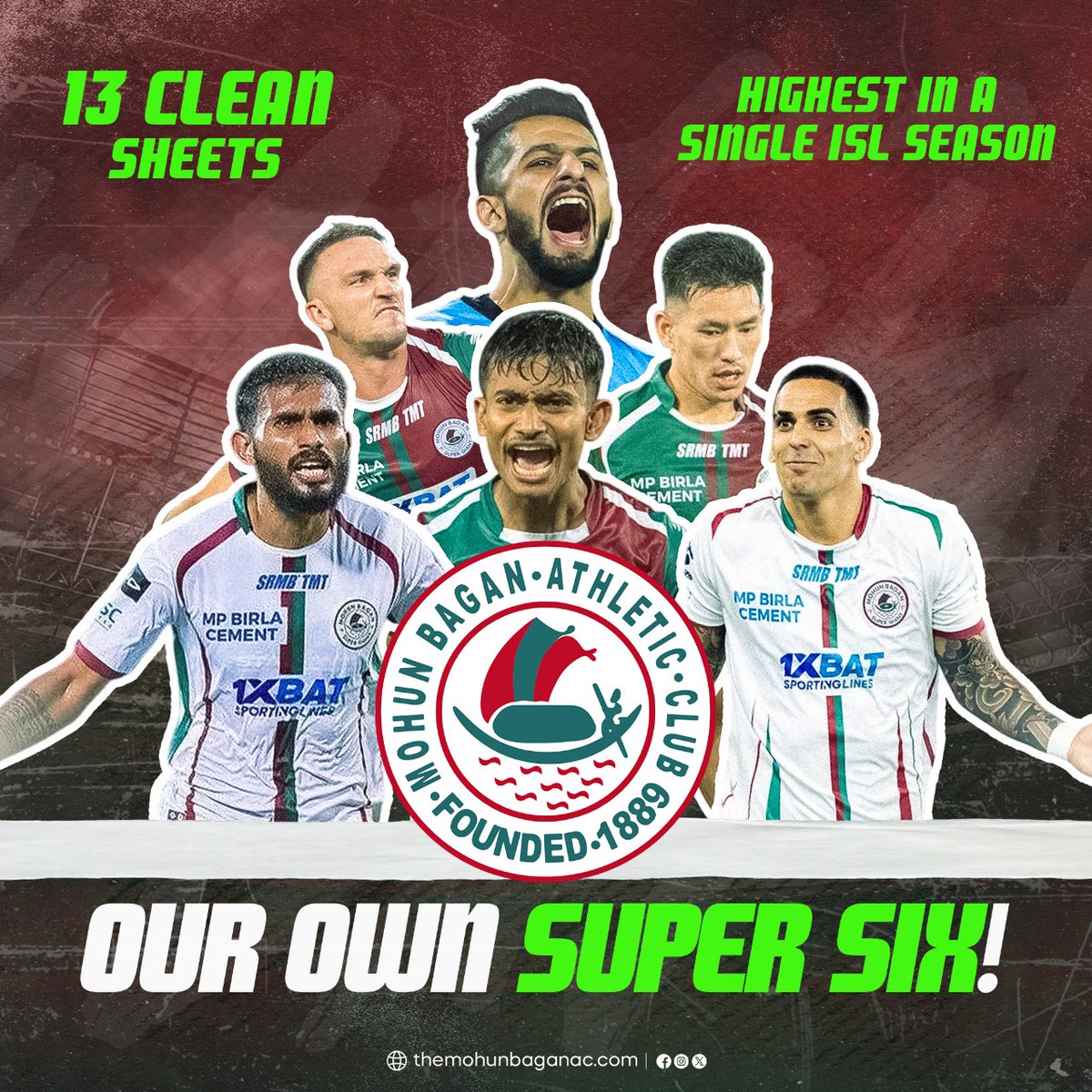 Mohun_Bagan's tweet photo. Where others' fight to fit in the Top Six...
"We have Our Own Super 6 💪"
Joy Mohun Bagan 💚❤️
#MohunBagan #Mariners #MBAC #MBSG #NationalClubOfIndia #GloriousPastVibrantFuture #MohunBaganAthleticClub #JoyMohunBagan #ISL #ISLShield https://t.co/oLPfwTJ7kr