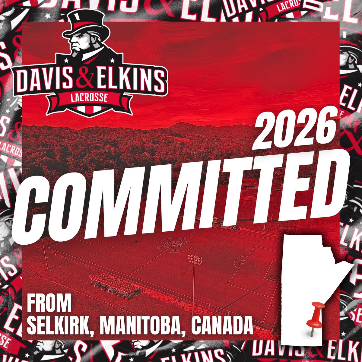 senatorwlax's tweet photo. The 2026 recruiting class continues today as the 5th commit and third midfielder joins us from up north in Manitoba, Canada! #DEwlax #DEfendthehills #playD2 @SenatorNation @davisandelkins https://t.co/JJDlTF80CT