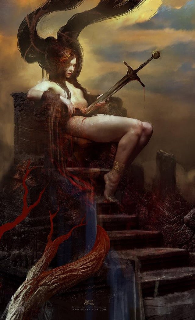 DungeonNoir's tweet photo. The Impaled Queen by Bastien Lecouffe Deharme https://t.co/V2ajbWBPRR