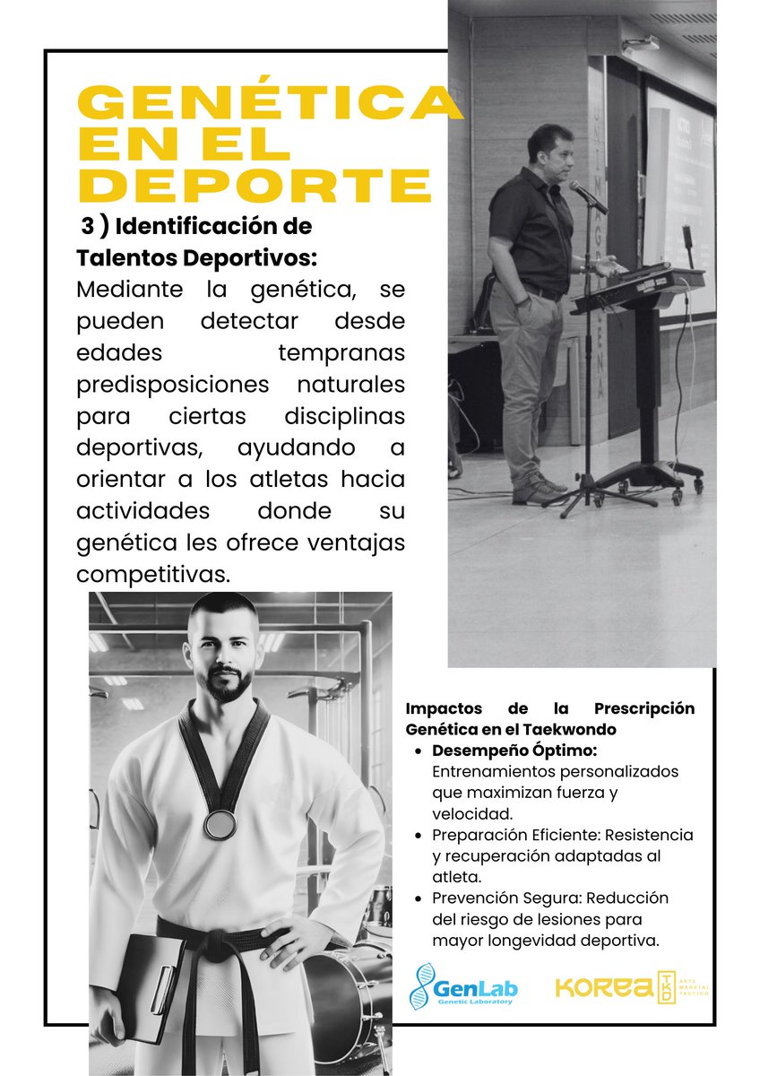 KOREATKD2's tweet photo. https://t.co/SMxJXEuM0J
Máximo Desempeño en el Combate:
 La genética permite diseñar entrenamientos específicos que potencien la fuerza explosiva, velocidad y agilidad, cualidades esenciales para un rendimiento sobresaliente en las competencias de Taekwondo. https://t.co/LQmQM87Iae
