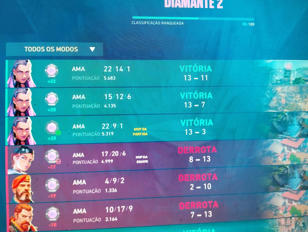 Saudades de jogar de reyna