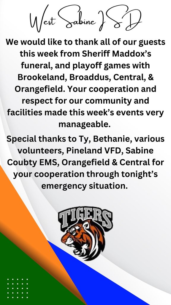 Special thanks to all of the WS Teams that pulled the school together for 3 major events held on Sunday, Monday and tonight. 

All parties that made tonight happen and that jumped in immediately in the emergency situation, bless all of you!