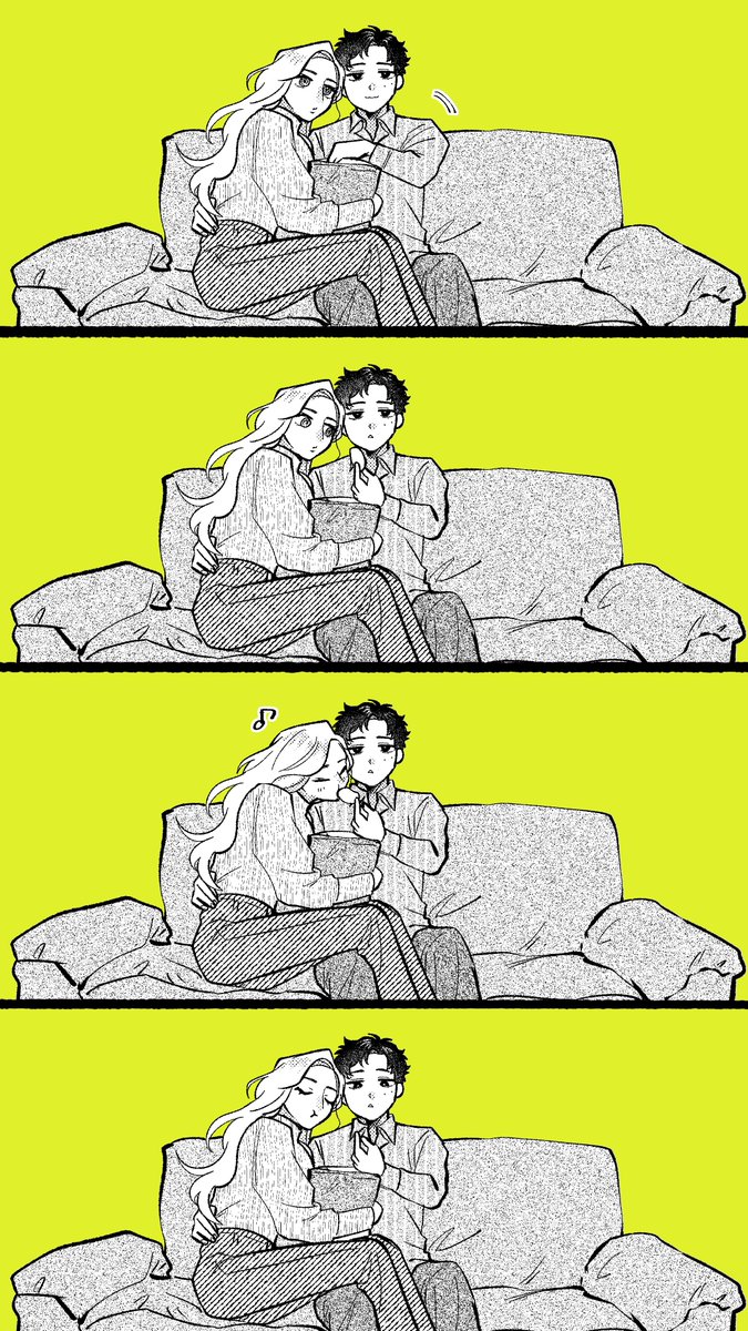 最近はこういうイチャイチャの男女カップルばかり描いている(男性の方はよその子です) 