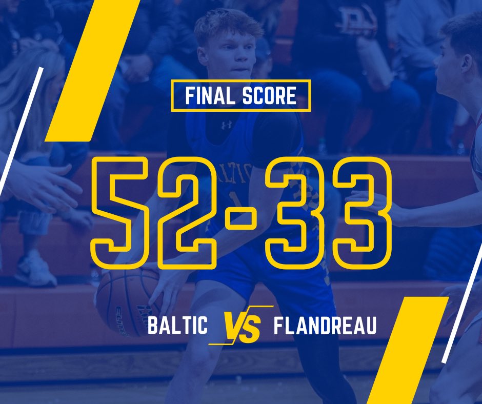 Baltic Boys Basketball (@bball_bhs) on Twitter photo Bulldogs win tonight behind a solid defensive effort 52-33. <a href="/dylan_runestad/">Dylan Runestad</a> led with 14,<a href="/BenEricksonBB/">Ben Erickson</a> had 13. Bulldogs move to 10-7 on the year. #BulldogGRIT #CourageToClimb <a href="/DaksHoops/">DAK Hoops</a> <a href="/SDPrepBB/">SD Prep Basketball</a> <a href="/PrepHoopsDakota/">Prep Hoops Dakotas</a> <a href="/DigitalZSD/">Digital Z South Dakota</a> <a href="/MidcoSports/">Midco Sports</a> <a href="/ArgusSports/">Argus Leader Sports</a> <a href="/BigSiouxMedia/">Big Sioux Media Sports Network</a> Bulldogs win tonight behind a solid defensive effort 52-33. <a href="/dylan_runestad/">Dylan Runestad</a> led with 14,<a href="/BenEricksonBB/">Ben Erickson</a> had 13. Bulldogs move to 10-7 on the year. #BulldogGRIT #CourageToClimb <a href="/DaksHoops/">DAK Hoops</a> <a href="/SDPrepBB/">SD Prep Basketball</a> <a href="/PrepHoopsDakota/">Prep Hoops Dakotas</a> <a href="/DigitalZSD/">Digital Z South Dakota</a> <a href="/MidcoSports/">Midco Sports</a> <a href="/ArgusSports/">Argus Leader Sports</a> <a href="/BigSiouxMedia/">Big Sioux Media Sports Network</a>