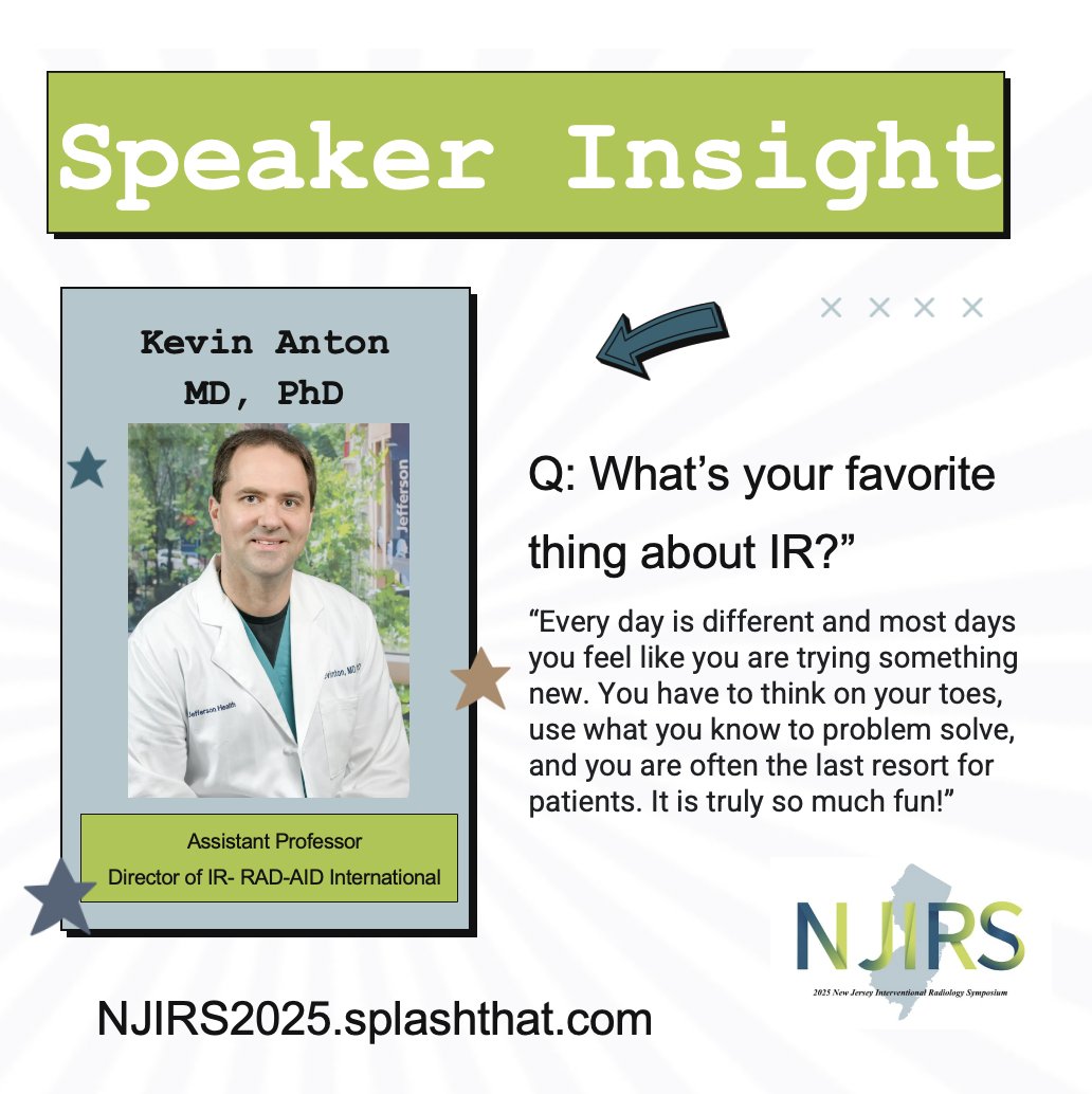 NJIRS (@njirsociety) on Twitter photo 📣 Just 4️⃣ days away from #NJIRS25 ‼️ Come out to listen to Dr. Kevin Anton from RAD AID international and learn how IR is going global 🌎 REGISTER NOW AT:
njirs2025.splashthat.com 📣 Just 4️⃣ days away from #NJIRS25 ‼️ Come out to listen to Dr. Kevin Anton from RAD AID international and learn how IR is going global 🌎 REGISTER NOW AT:
njirs2025.splashthat.com