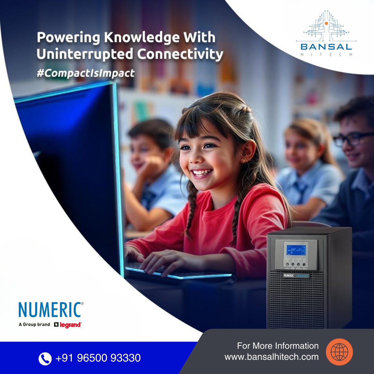 BansalHiTechSys's tweet image. In today’s tech-enabled classrooms, staying connected is non-negotiable. With Onfiniti⁺, ensure uninterrupted power for seamless learning. Designed for modern education, it’s compact yet powerful, keeping critical systems running without a hitch.

🌐 bansalhitech.com