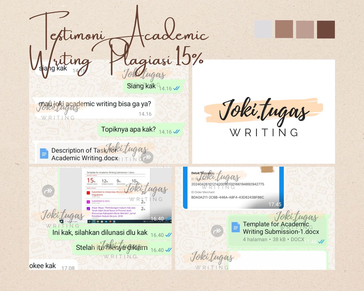xulenp's tweet photo. Testi Academic Writing Plagiasi 15%
#jokitugaskuliah #jokitugas #jokiessay #jokibahasainggris https://t.co/WLzXrnt1r2