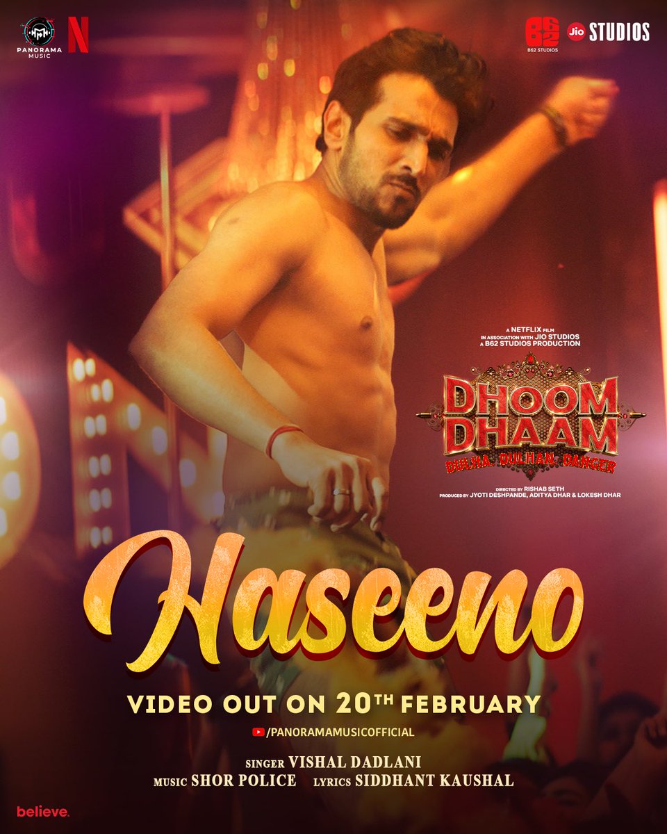Hey Haseenas, the wait is almost over! Veer’s got the moves, the beats are electrifying, and the party begins tomorrow! 😍🕺
Song STREAMING NOW across all the platforms 

Official video of the craziest song 'Haseeno' releasing tomorrow on #PanoramaMusic YouTube Channel 

Link -