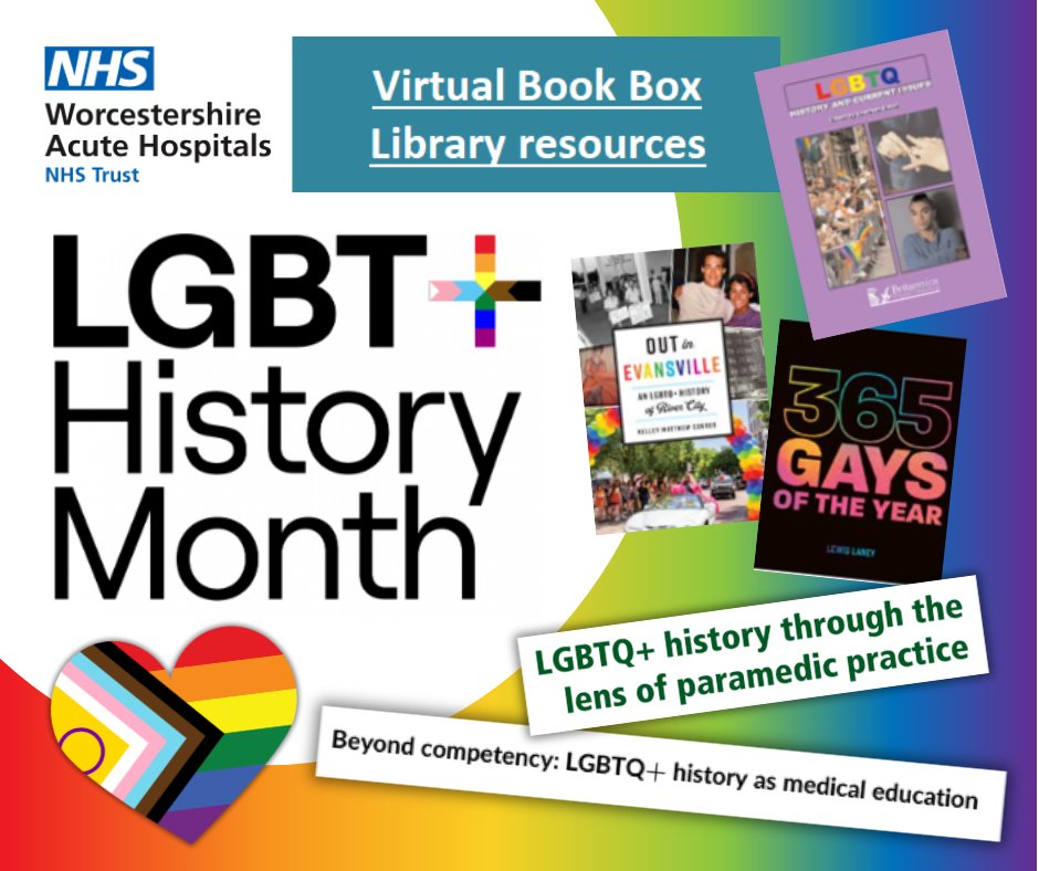 WAHT Undergraduate Academy (@waht_ugacademy) on Twitter photo We're celebrating #LGBTQI History Month at the Academy, and <a href="/worcshealthlib/">Worcestershire Health Libraries</a> just dropped this worcsacute.nhs.uk/worcestershire… brand new virtual book box for students, faculty, and everyone! Select papers on medical education and practice and book recommends with <a href="/OpenAthens/">OpenAthens</a>. We're celebrating #LGBTQI History Month at the Academy, and <a href="/worcshealthlib/">Worcestershire Health Libraries</a> just dropped this worcsacute.nhs.uk/worcestershire… brand new virtual book box for students, faculty, and everyone! Select papers on medical education and practice and book recommends with <a href="/OpenAthens/">OpenAthens</a>.