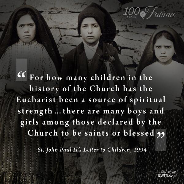 EWTN's tweet image. Feb. 20 is the feast of Ss. Jacinta and Francisco, 2 of the Fatima visionaries. It's also the anniversary of St. Jacinta's death. She maximized her short time on earth by praying for poor sinners and making reparations for blasphemies against Our Lord.

ewtn.com/catholicism/de…