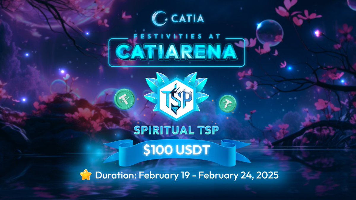 [Catiarena] Spiritual TSP ~ Spin &amp; Win TON 

Long time no special Catiarena y'all ~ Spiritual TSP <a href="/BCDBlockchain/">Spiritual (TSP)</a> comes and treats us with stablecoin reward!

💰Catch USDT now: t.me/catia_gamebot/…

⌛Duration: February 19 - February 24, 2025

🎁Reward: 100 USDT

🍭 Note: