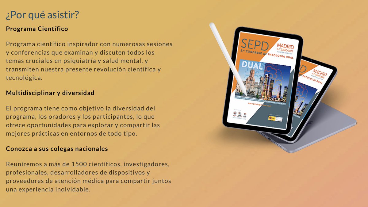 Patología Dual (@sepd_es) on Twitter photo ¿Necesitas motivos para acudir al 27º Congreso de Patología Dual que celebramos en Madrid del 5 al 7 de junio?     
Si es así, se nos ocurren muchos. Aquí unos cuantos.    
patologia-dual.com ¿Necesitas motivos para acudir al 27º Congreso de Patología Dual que celebramos en Madrid del 5 al 7 de junio?     
Si es así, se nos ocurren muchos. Aquí unos cuantos.    
patologia-dual.com