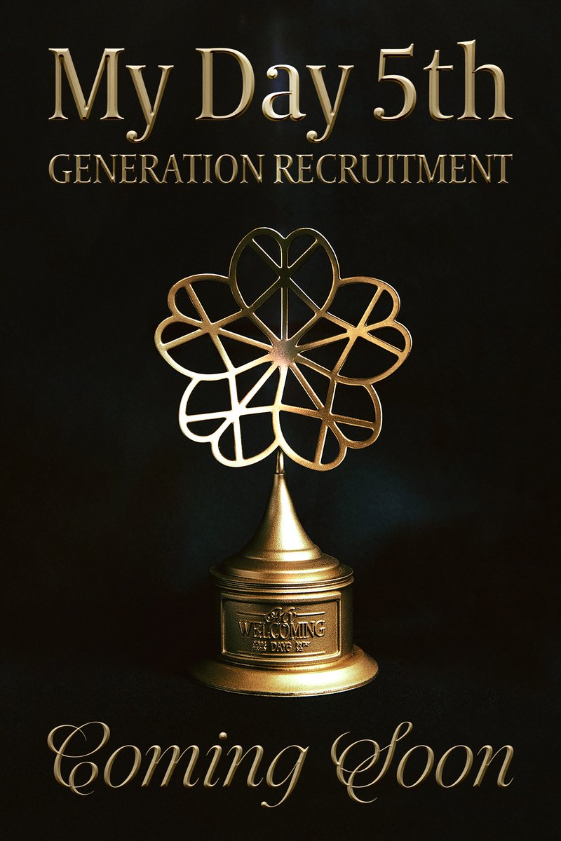 DAY6(데이식스) Official Fanclub
My Day 5th Generation Recruitment

Coming soon ✨🏆

#DAY6 #데이식스
#MyDay #MyDay5기