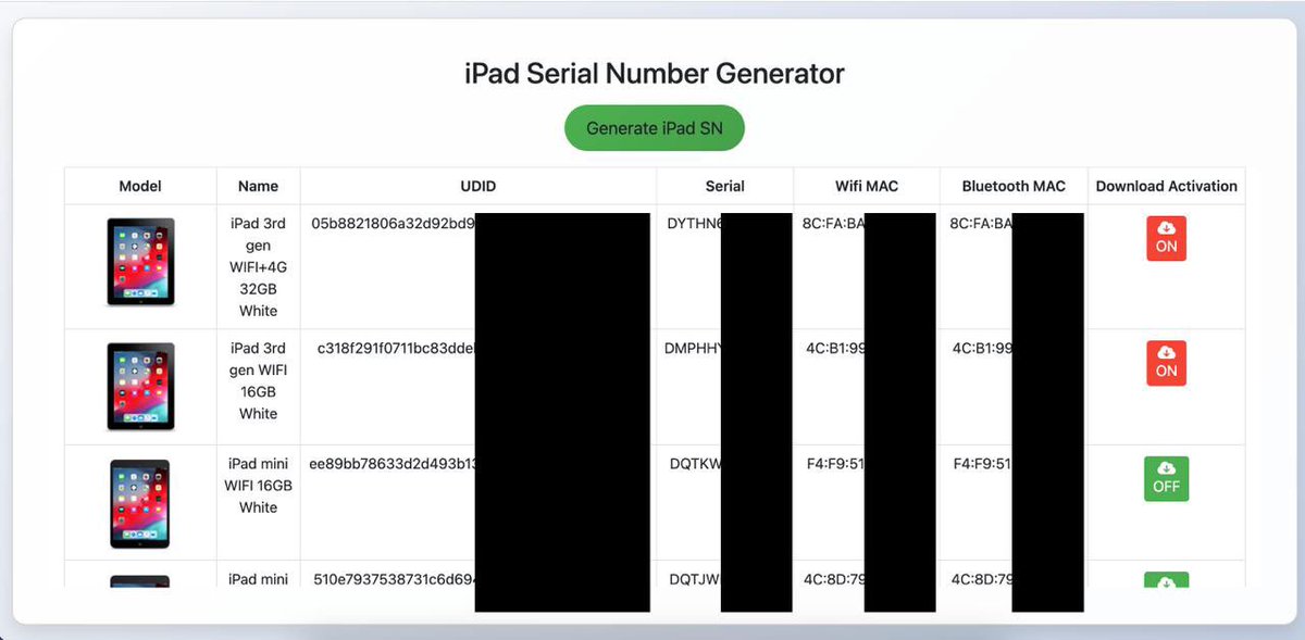 🔑 iPad SN Generetor For Unlock iPad by Changing Nand info 

🛠 For Rent and Sell Full Code DM ✅