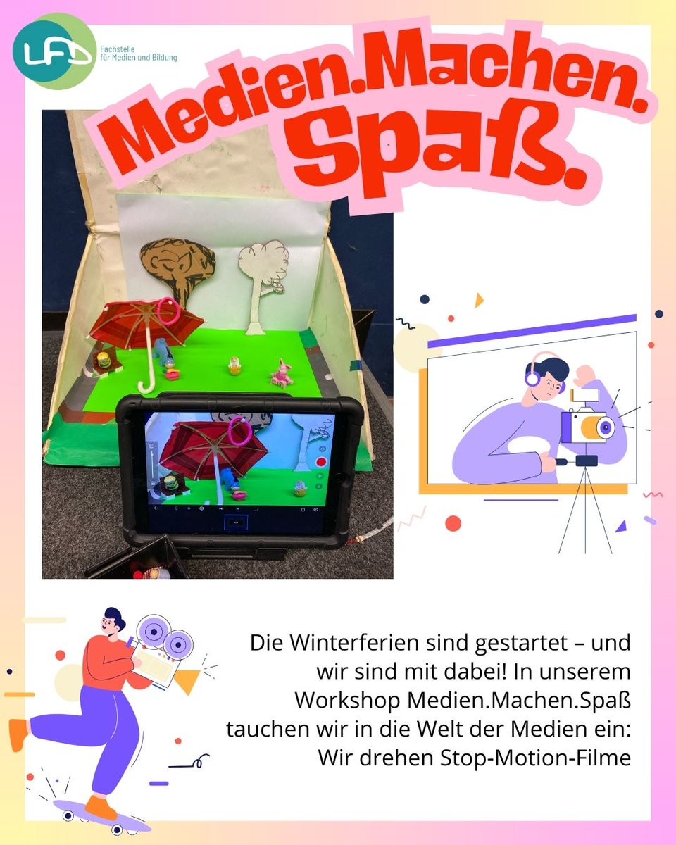 lfdsachsenev's tweet photo. ❄️ Die Winterferien sind gestartet – und wir sind mit dabei! 🎬 In unserem Workshop „Medien machen Spaß“ tauchen wir in die Welt der Medien ein: Wir drehen Stop-Motion-Filme, programmieren Dash den Roboter und probieren uns im Coding mit Osmo aus... https://t.co/d1UjhXmZId