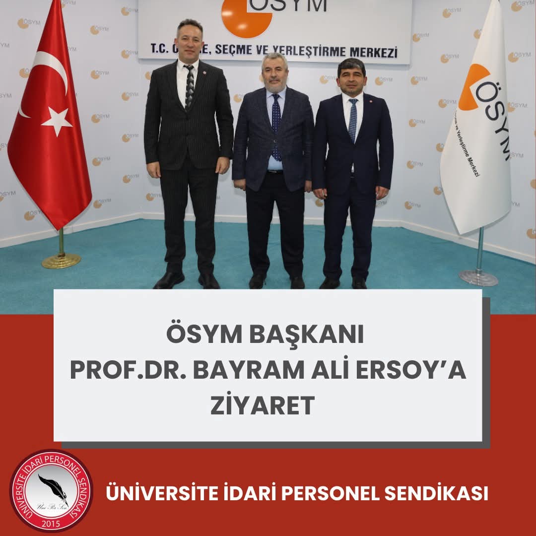 ÜNİPERSEN'DEN ÖSYM BAŞKANI PROF. DR. BAYRAM ALİ ERSOY'A ZİYARET

Sendika olarak, ÖSYM Başkanı Prof. Dr. Bayram Ali Ersoy’u makamında ziyaret ederek sınav görevlendirmeleri konusundaki taleplerimizi ilettik.

ÖSYM, Anadolu Üniversitesi, İstanbul Üniversitesi ve Erzurum Atatürk
