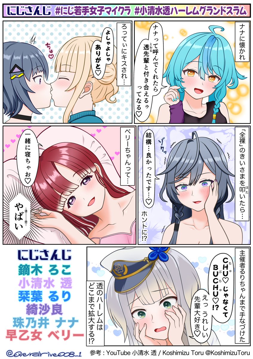 overdrive008_1's tweet image. お絵描き。
にじさんじ #にじ若手女子マイクラ でハーレムを作り始めたしーちゃんの記録。

#鏑木ろこ #らくがきろこ
#小清水透 #泡色模様
#栞葉るり #栞葉書
#綺沙良 #きさあるばむ
#珠乃井ナナ #珠乃イラスト
#早乙女ベリー #さおと名画
#絵描きさんと繋がりたい
#漫画家志望さんと繋がりたい