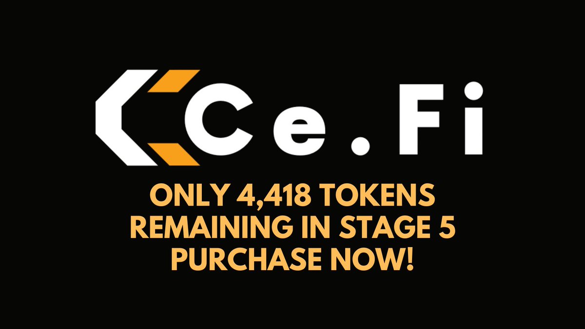 Don't miss out – buy Ce.Fi on presale before Stage 5 ends! ⏳ #Crypto #DeFi #Etherscan #Presale #CeFi