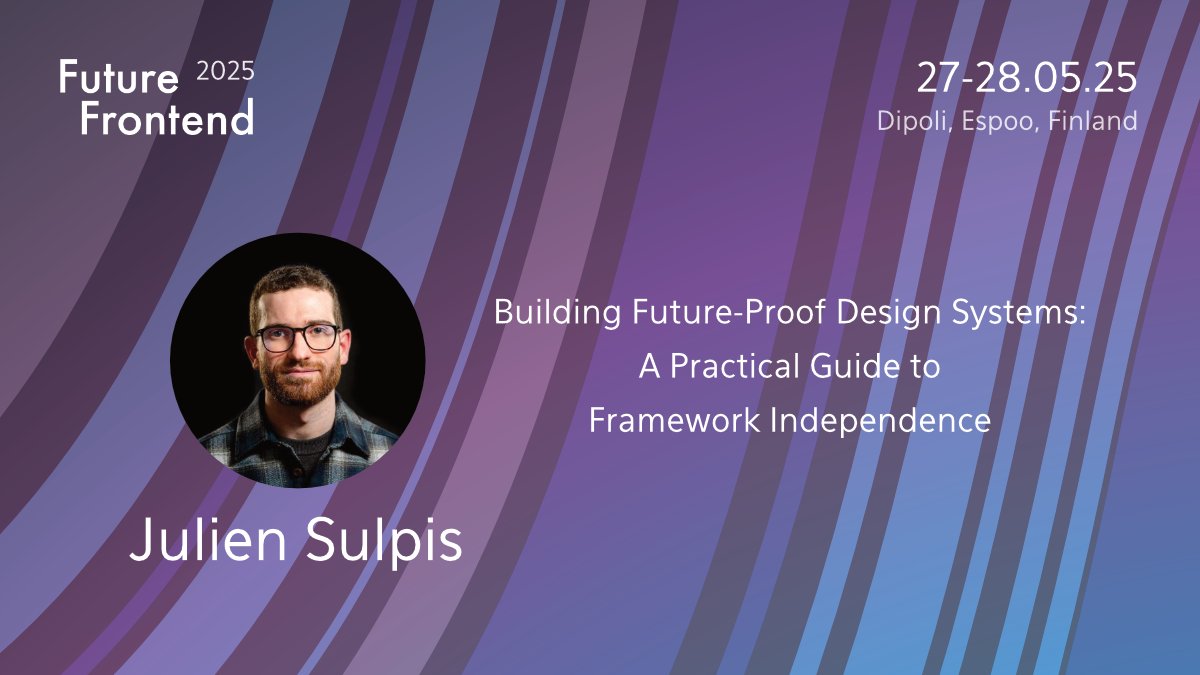 Future Frontend (@future_frontend) on Twitter photo How to develop design systems without tying your hands too much technically? That's something that <a href="/jsulpis/">🦋 Julien Sulpis</a> will explore at #FutureFrontend (27-28.5, Espoo, Finland).
futurefrontend.com/speakers/#juli… How to develop design systems without tying your hands too much technically? That's something that <a href="/jsulpis/">🦋 Julien Sulpis</a> will explore at #FutureFrontend (27-28.5, Espoo, Finland).
futurefrontend.com/speakers/#juli…
