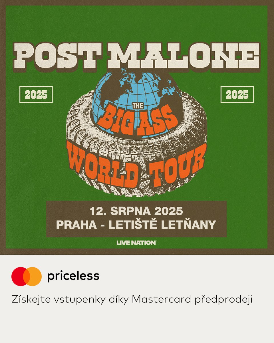 Držitelé karet Mastercard mají exkluzivní možnost získat vstupenky na koncert <a href="/PostMalone/">Post Malone</a> v předprodeji už dnes ve 12:00 na Priceless.com/music 🎫