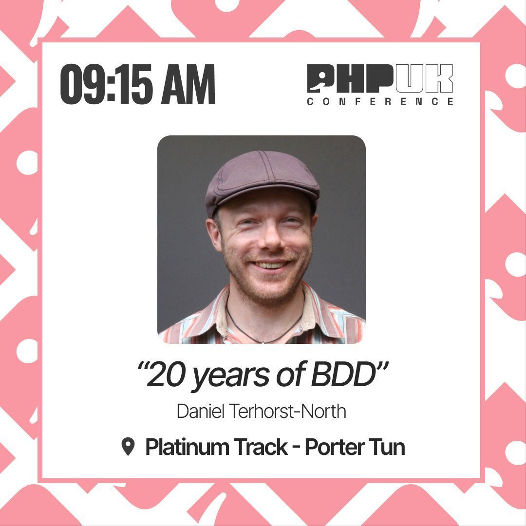 PHPUKConference's tweet image. We&apos;re kicking off #phpuk25 with a morning keynote from Daniel Terhorst-North!  

Join us in the Porter Tun for &quot;20 years of BDD&quot;. 

See you there!

#phpuk #php #phpc