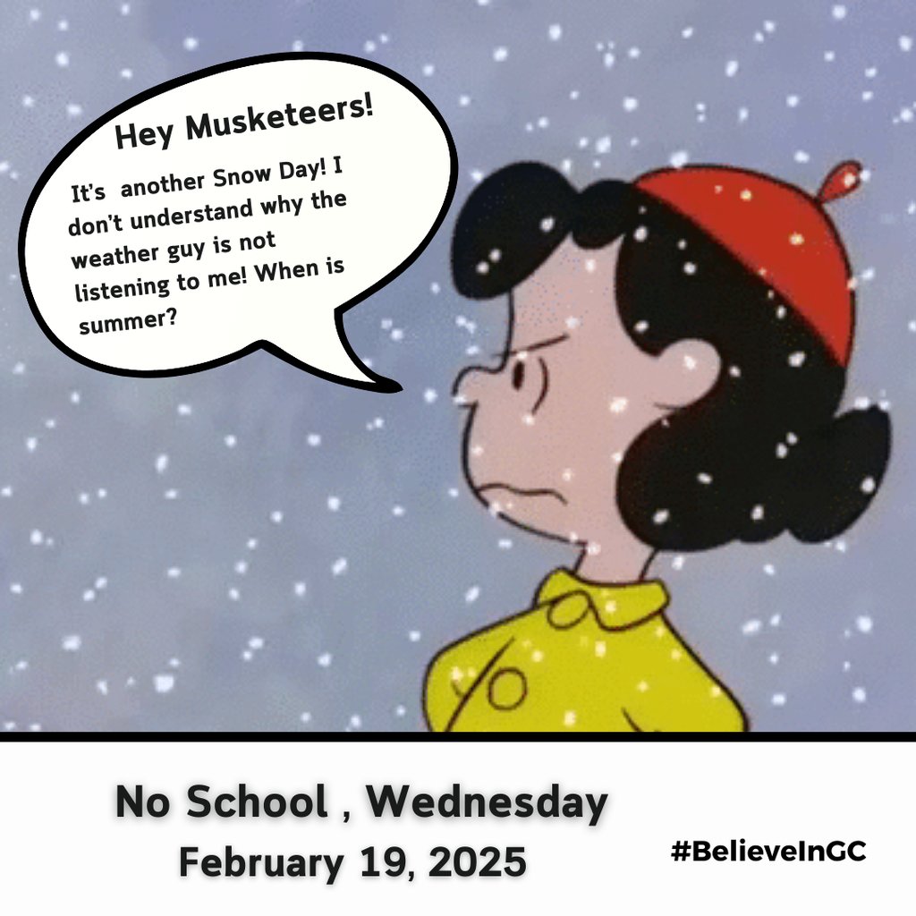 Our team started traveling roads at 3 am to make this tough decision. We were hopeful the forecast would be incorrect because we prefer seeing our students in school.  For safety, we must close.  Please stay safe today as the accumulations are predicted to increase. #BelieveInGC