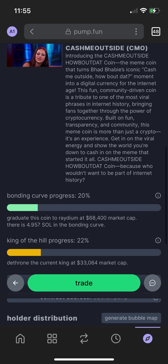 LuckyCrypto333's tweet photo. @Dior100x Since Dave been a greedy little piggy… found this. Don’t know the developer but it’s trending!

CASHMEOUTSIDE HOWBOUTDAT Coin—
Just launched on pump fun by the looks of it??

CA:

2QUkEGGnUHaHL8cv2Y57BEc2N3WRRmFecEQmnNUYpump https://t.co/7QN9WrQfZX