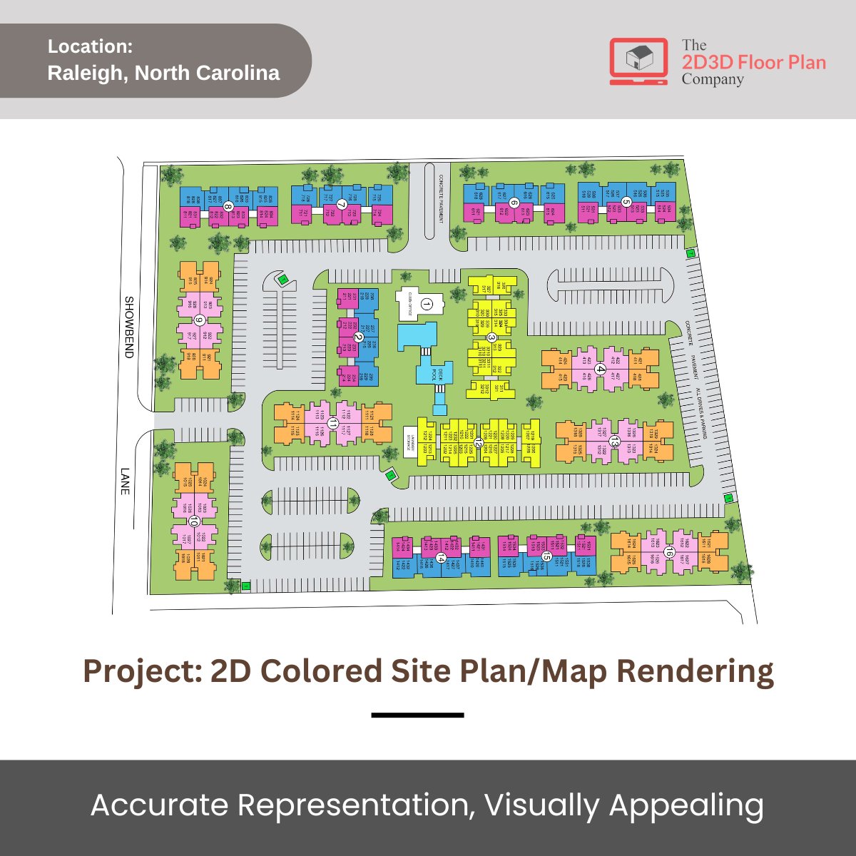 2D3DFloorPlans's tweet image. Location: Raleigh, North Carolina. Just Completed a 2D colored site plan map rendering.

To learn more about 2D 3D Site Plan Services: the2d3dfloorplancompany.com/2d-3d-site-pla…

#SitePlan #SitePlans #DevelopmentPlan #MasterPlan #LandDevelopment #UrbanPlanning #LandscapeArchitecture #Architecture