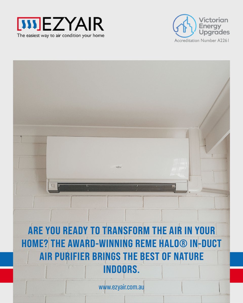 The award-winning REME HALO® air purifier works with your HVAC system to eliminate 99% of bacteria, mould, viruses, and allergens. Enjoy fresh, outdoor-quality air—without opening a window! 🌱 ezyair.com.au/?utm_content=s…