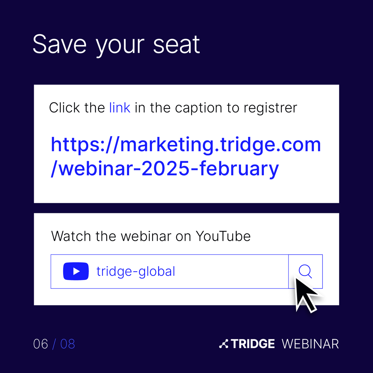 Tridge's Webinar Alert 🚀

[Revolutionizing Global Trade: Secure and Cost-Effective Solutions for Buyers and Suppliers]

Buyers &amp; suppliers face hurdles—from compliance risks to complex negotiations &amp; financial strain. How can you overcome these challenges? Join the Tridge