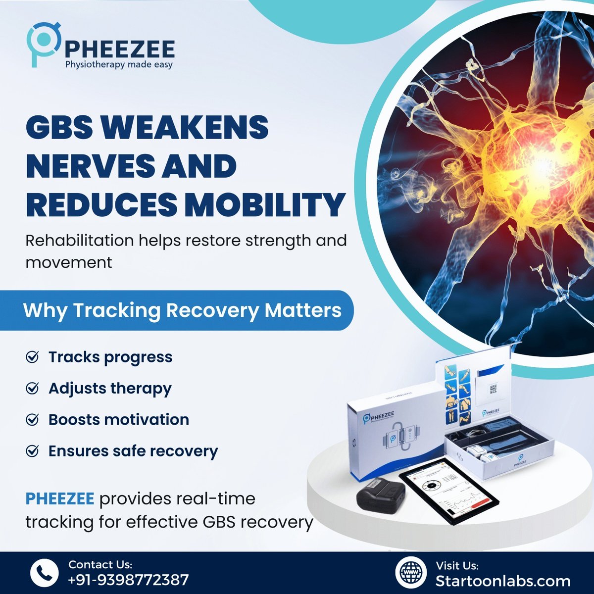 startoonlabs's tweet photo. Recovering from GBS can be tough, but tracking your progress helps a lot. PHEEZEE lets you monitor each step of your recovery, adjust therapy when needed.
#GBSRecovery #Rehabilitation #TrackToRecover #GBSTreatment #RegainStrength #HealingThroughTracking #startoonlabs #pheezee https://t.co/BtRA2mbm88