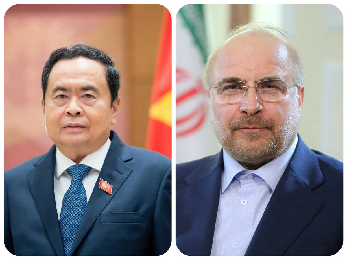 IraninVietnam's tweet photo. Chủ tịch Quốc hội 🇻🇳 Trần Thanh Mẫn đã gửi điện chúc mừng đến Chủ tịch Quốc hội 🇮🇷 @mb_ghalibaf và nhân dân Iran nhân dịp kỷ niệm 46 năm Ngày Quốc khánh nước Cộng hòa Hồi giáo Iran.
#IR46
@VNGovtPortal https://t.co/85DrC0fNOc
