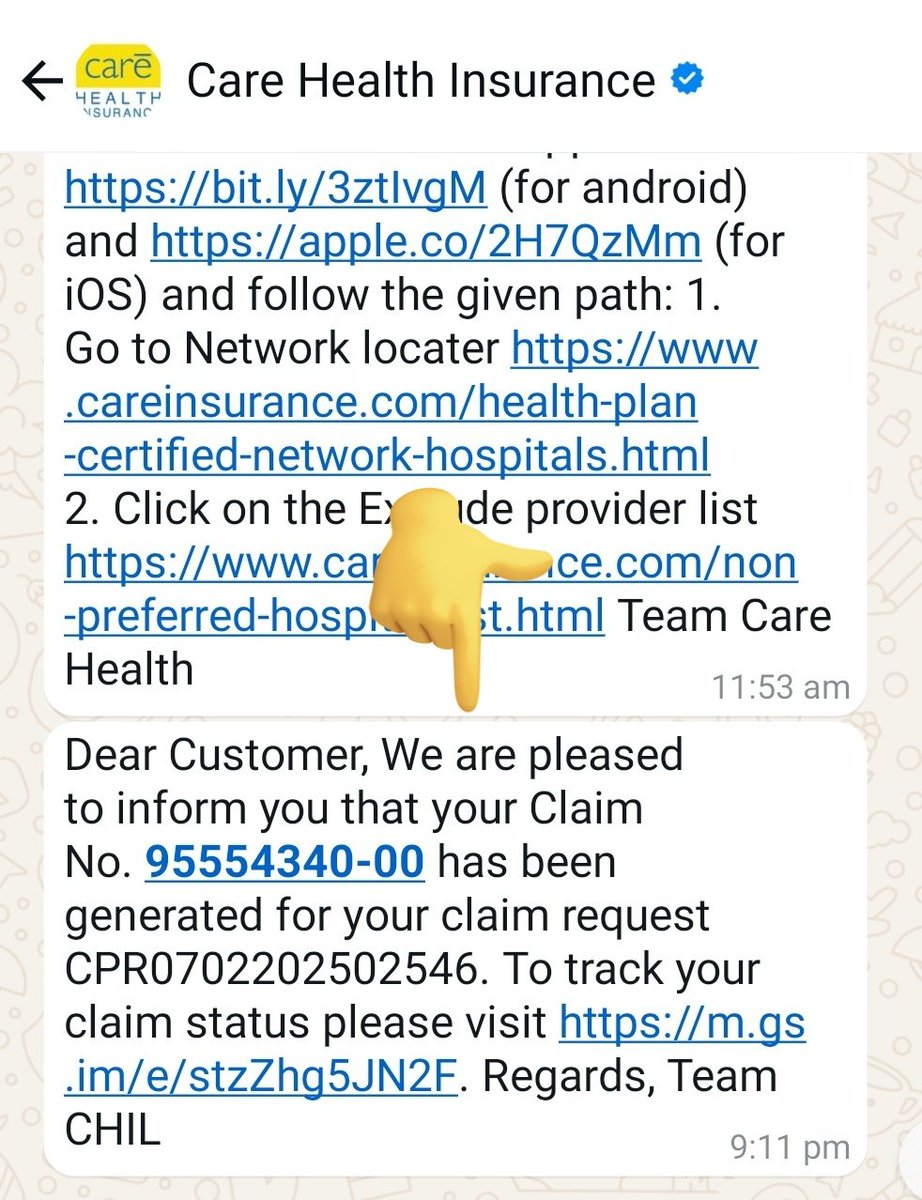 japarna11's tweet image. @MoHFW_INDIA @moayush @ArvindSinghUp @DainikBhaskar @TOIIndiaNews 
Please help a common man get his due #HealthInsuranceClaim from @CareHealthIndia . Despite all the documents accepted they aren't paying the claim, rather call by 3rd party at 11pm or 6am just to talk trash