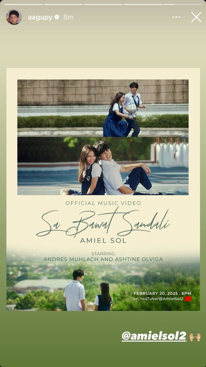 abellumes's tweet image. so proud of my parents. 🥹

Sa Bawat Sandali MV, starring #AshtineOlviga and #AndresMuhlach on Feb. 20, 6pm! 🫶🏻