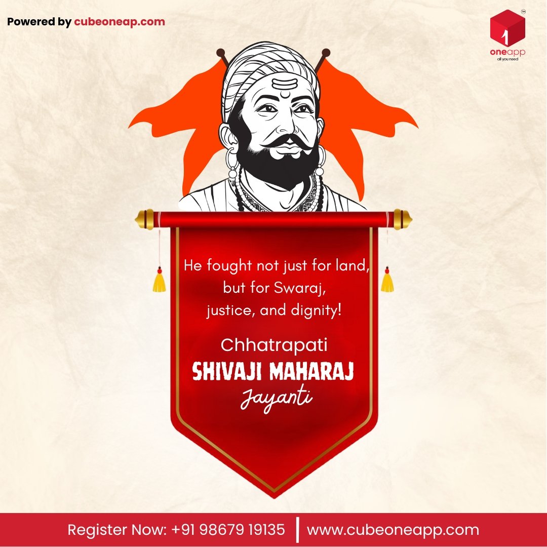 cubeoneapp's tweet image. Chhatrapati Shivaji Maharaj proved that true leadership is about courage, vision, and the will to fight for one’s people. 🚩🔥 Happy Chhatrapati Shivaji Maharaj Jayanti! 🎉

#cubeoneapp #shivajijayanti #shivajimaharaj #chatrapatishivaji #maratha #marathapride