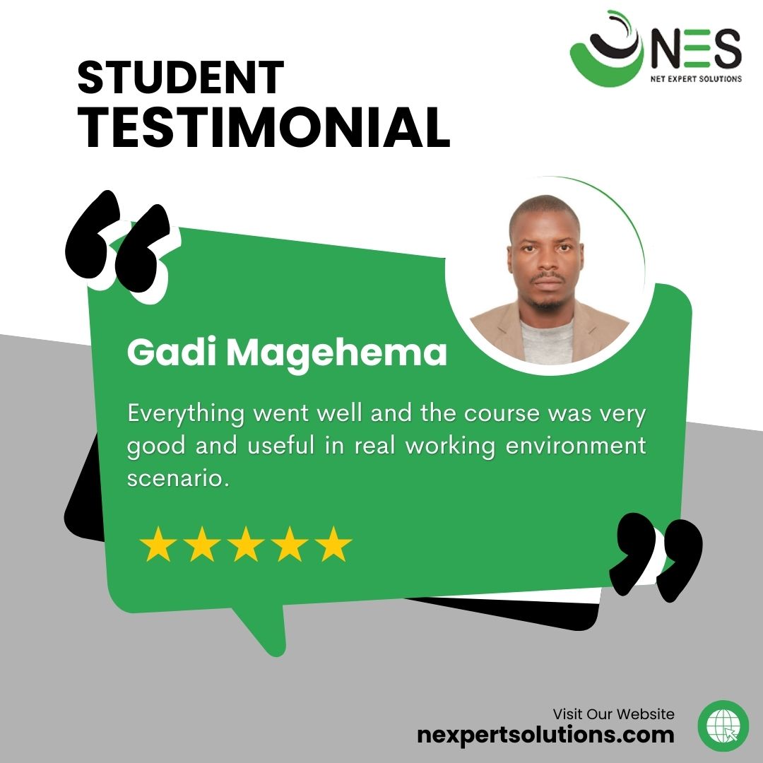 NESnetworking's tweet image. Gadi Magehema: "Valuable course with practical insights." Learn more at NET Expert Solutions.
𝘃𝗶𝘀𝗶𝘁 𝘂𝘀: lnkd.in/dUC6bdJA
𝗖𝗼𝗻𝘁𝗮𝗰𝘁 𝘂𝘀: +91-9582-801-239
𝗘𝗺𝗮𝗶𝗹: info@nexpertsolutions.com
#StudentTestimonial #GadiMagehema #NETExpertSolutions #CourseReview