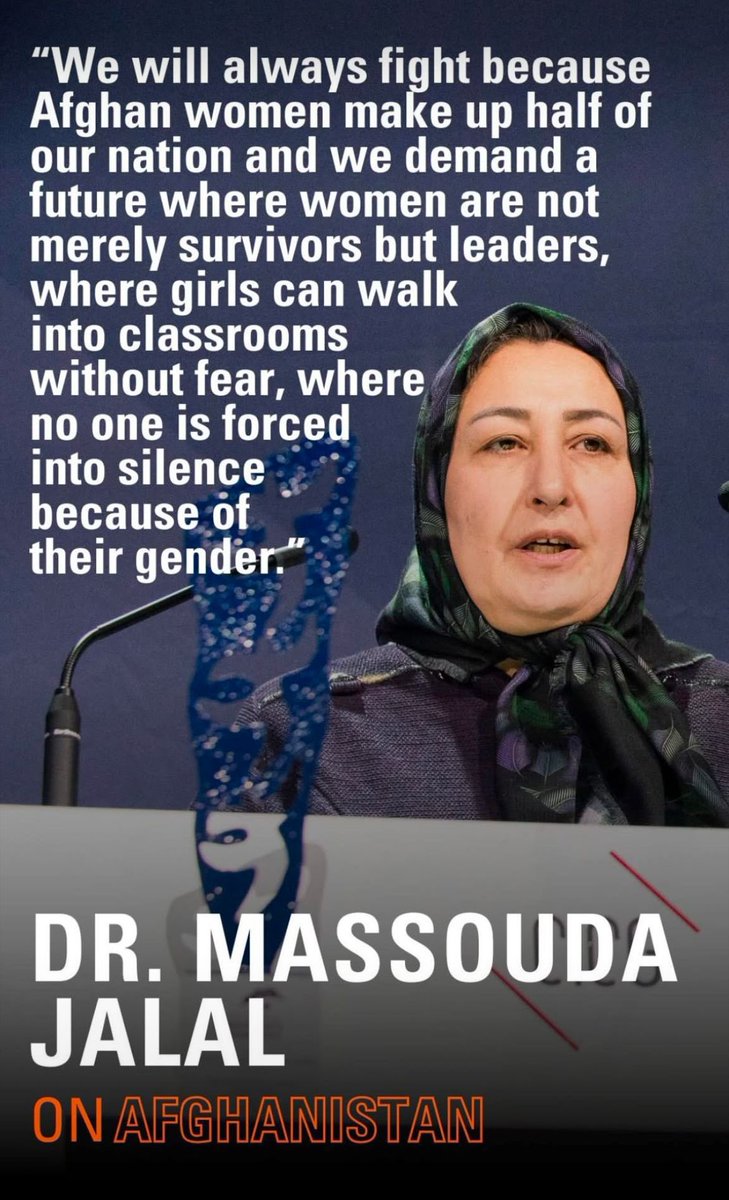 NAACS2012's tweet photo. Appreciate Human Rights Watch for recognizing the resilience, resistance, and activism of Afghan women by honoring Dr. Massouda Jalal and Husna Jalal, founder of the Young Afghan Women’s Movement, with the prestigious 2025 International Women’s Rights Award. https://t.co/YBe6iMlxVH