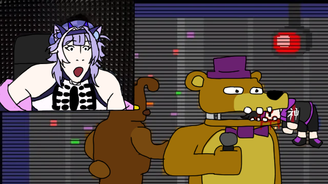 I had lots of fun being killed by animatronics tonight!
Thank you everyone who stopped by to hang out. It was so good to see you all again! 

Shout out to <a href="/HoshiStageVT/">Hoshi Stage 🐉👁️【Mythix】</a> for the raid. We raided out to <a href="/KiriStarYear/">Kiri Staryear✨⭐️</a> who was playing Poppy Playtime.

PS: look at the art kami made me