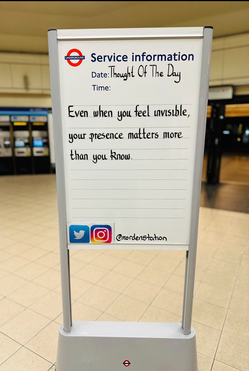 Wednesday 19th February 2025 Thought Of The Day From Morden Underground Station
